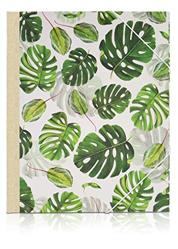 Eckspannmappe Monstera Naturleinen, A4 von FAIRklemmt