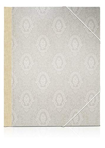 Eckspannmappe Spitze beige Naturleinen, A4 von FAIRklemmt