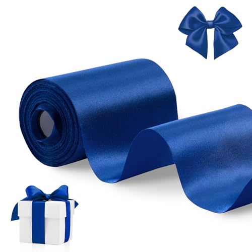 FAKILO blaues Satinband, 10cm x 20 Meter breit Band für eine große Eröffnung, Geschäftsband, Ausschnitte, Zeremonie, Schleife, Hochzeitsstühle FAKILO blaues Satinband, 10cm x 20 Meter breit Band für eine große Eröffnung, Geschäftsband, Ausschnitte, Zeremonie, Schleife, Hochzeitsstühle von FAKILO