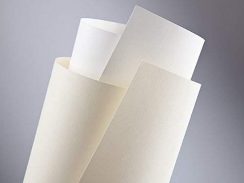 20 FALAMBI Premiumkarton Linen creme, Papier 230 g/m², bedruckbar, elegant einseitig geprägter Karton von FALAMBI