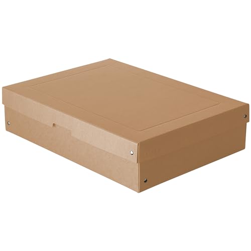 Original Falken PureBox Nature. Made in Germany. 100 mm hoch DIN A3. Aufbewahrungsbox mit Deckel aus stabilem Karton Vegan Geschenkbox Transportbox Schachtel Allzweckbox, Braun von FALKEN