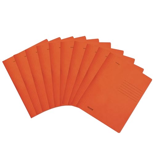 Original Falken 10er Pack Recycling-Schnellhefter gefaltet DIN A4 Intensivfarbe orange. Made in Germany Blauer Engel Hefter Papphefter Kartonschnellhefter Schulhefter Pappordner Mappe Schulordner von FALKEN