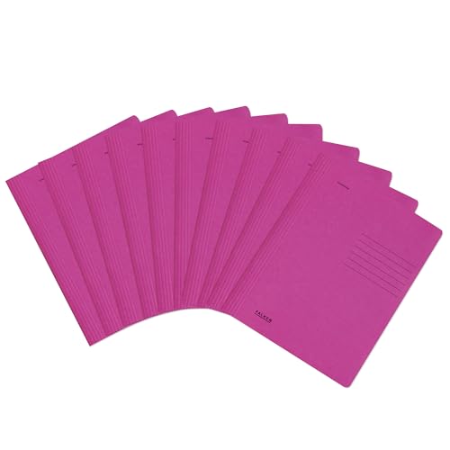 Original Falken 10er Pack Recycling-Schnellhefter gefaltet DIN A4 Intensivfarbe pink. Made in Germany Blauer Engel Hefter Papphefter Kartonschnellhefter Schulhefter Pappordner Mappe Schulordner von FALKEN