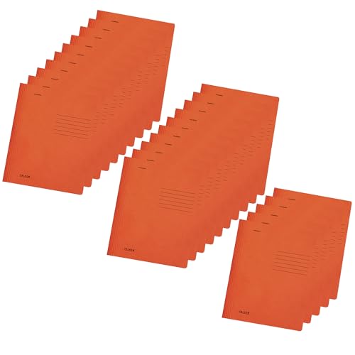 Original Falken 25er Pack Recycling-Schnellhefter DIN A4 Intensivfarbe orange. Made in Germany Blauer Engel Hefter Papphefter Kartonschnellhefter Schulhefter Pappordner Mappe Schulordner von FALKEN