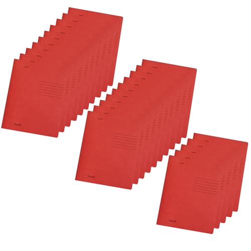 FALKEN Original Falken 25er Pack Schnellhefter Intensivfarben. Made in Germany. Aus Recycling-Karton für DIN A4 kaufmännische und Behördenheftung rot Blauer Engel Hefter ideal für Büro und Schule von FALKEN