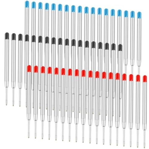 48 Stück Großraumminen für Kugelschreiber, 3 Farben Kugelschreiber Minen Großraumminen Metall G2-Format Kugelschreiberminen, 1,0mm Strichstärke, G2-Format Kugelschreiber Ersatzminen von FAMCUCHE