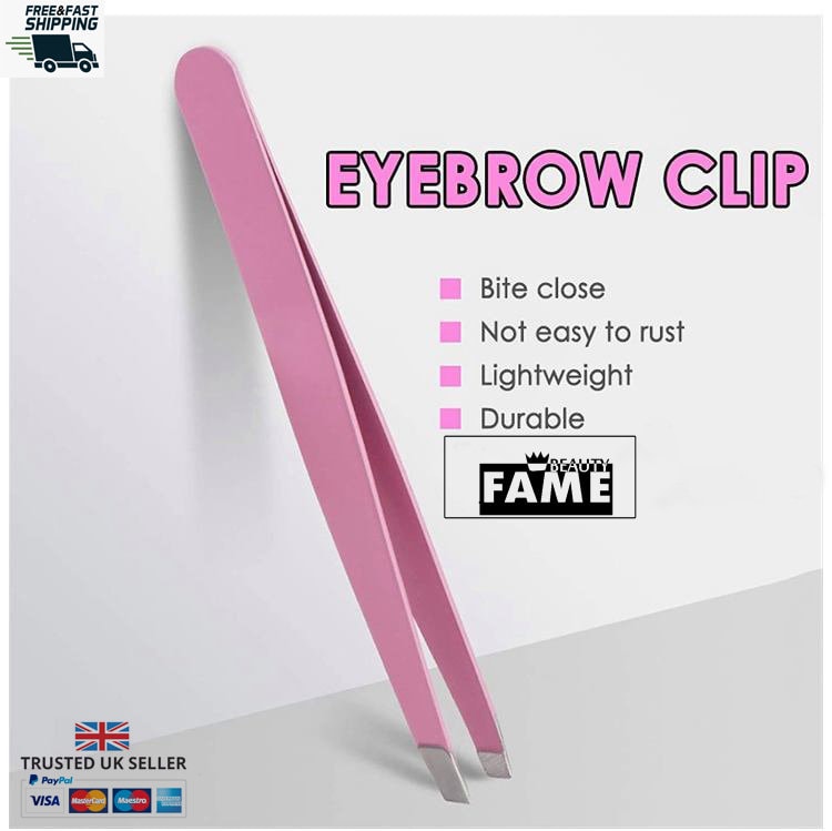 Augenbrauen Tweezers Haar Beauty Schräg Gestreift Edelstahl Beschichtet Makeup Clip Uk von FAMEandBEAUTY