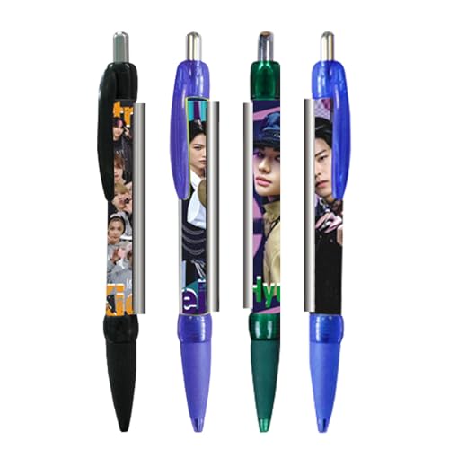 FAMILIO 4 Stück Skz Gelschreiber Einziehbare Gel Pen Set Stray Kawaii Kugelschreiber Stray Einziehbarer 0.5mm Kawaii Gel Stift Cartoon Stift für Kinder Skizzieren Zeichnen Schule Bürobedarf von FAMILIO