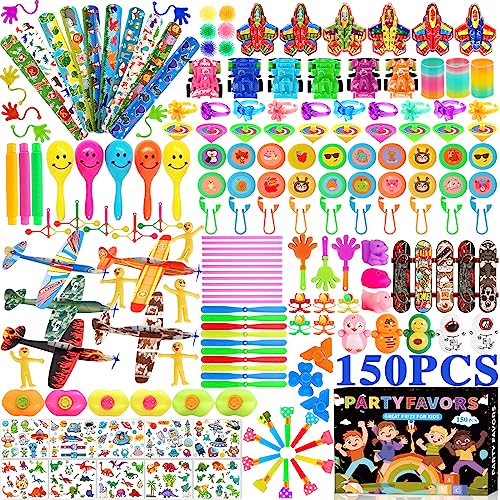 FAMKEEP Mitgebsel Kindergeburtstag gastgeschenke 150pcs Party Give Aways Kleine Geschenke für Kinder,Mit Dinosaurier Tattoo Kinder,Schnapparmband,Party Favor Spielzeug Goodie Bag Füllstoffe von FAMKEEP