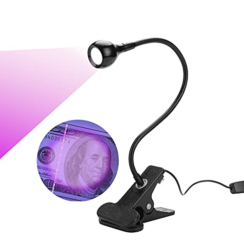 FAMKIT Big Chip 395 nm UV-LED-Schwarzlicht mit Schwanenhals und Klemme für UV-Gel-Nägel und UV-Aushärtung, Handy-Reparatur, tragbares Ultra-Violett-Schwarzlicht, 5 V USB-Eingang von FAMKIT