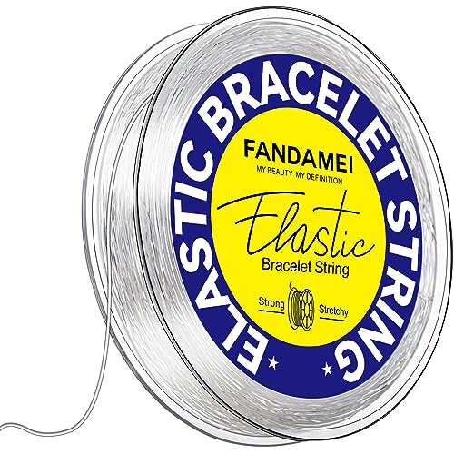 FANDAMEI 0,8 mm elastische Schnüre für Armbänder, Kristall-Stretch-Perlenschnur zur Schmuckherstellung, transparente, dehnbare elastische Schnur für Perlenstickerei, transparenter Faden für die von FANDAMEI