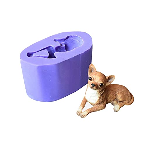 FANGFANG TRUSTTWO 3D Hund Silikon Seife Formen Kuchen Schokoladenform Welpen Hund Seife Form Kerzenform Tier Silikonform Kompatibel mit Seife Backform von FANGFANG