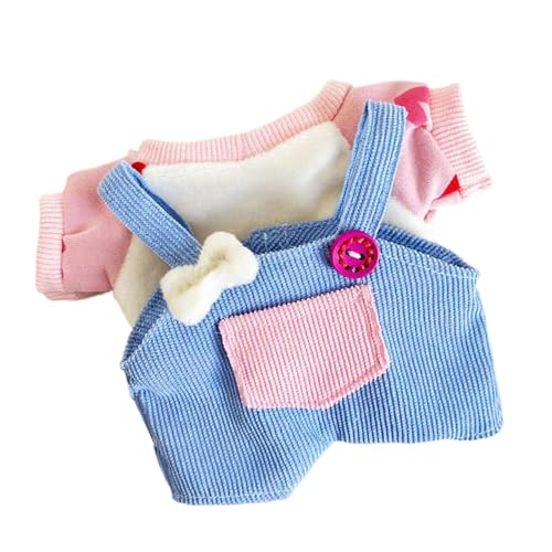 FANGZ Niedliche Kleidung für Plüschpuppen, Puppenkleidungs-Overalls - 20cm Puppe Cartoon Tops Süße Overalls Kleidung | Kinder Erwachsene Rollenspiel Sammlerpuppe Outfits Kostüme für Arbeitszimmer, von FANGZ