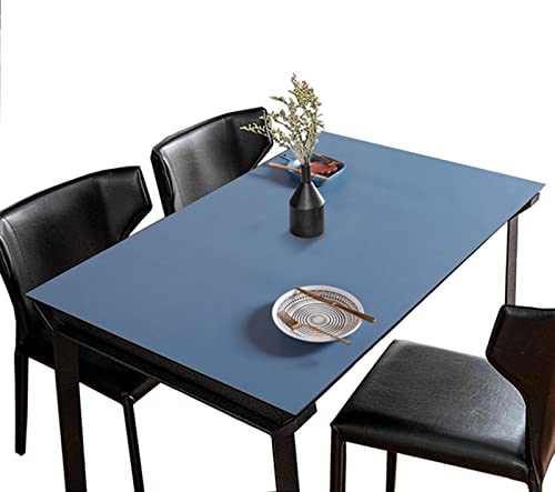 FANIVIN PU Tischdecke Tischmatte Schreibtisch Tischfolie Haushalt Küche Bürobedarf Doppelseitig Tischschutz Matte Wasserdicht Dunkel Blau+Grün 80 * 200cm von FANIVIN