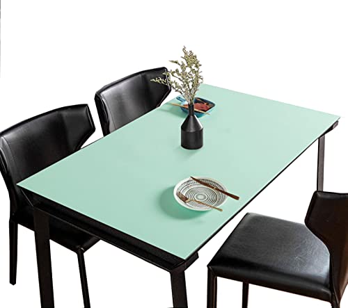 FANIVIN PU Tischdecke Tischmatte Schreibtisch Tischfolie Haushalt Küche Bürobedarf Doppelseitig Tischschutz Matte Wasserdicht Grün+Blau 90 * 90cm von FANIVIN