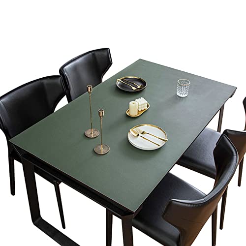 FANIVIN PU Tischdecke Tischmatte Schreibtisch Tischfolie Haushalt Küche Bürobedarf Doppelseitig Tischschutz Matte Wasserdicht Grün+Grau 75 * 120cm von FANIVIN