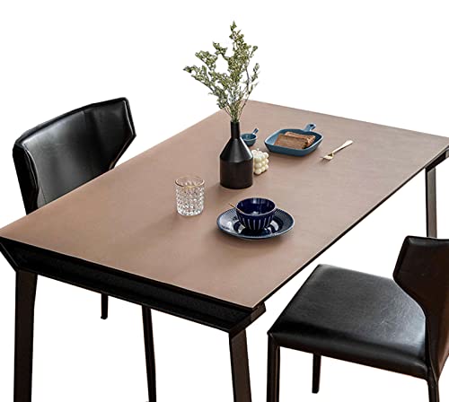 FANIVIN PU Tischdecke Tischmatte Schreibtisch Tischfolie Haushalt Küche Bürobedarf Doppelseitig Tischschutz Matte Wasserdicht Khaki+Grau 90 * 180cm von FANIVIN