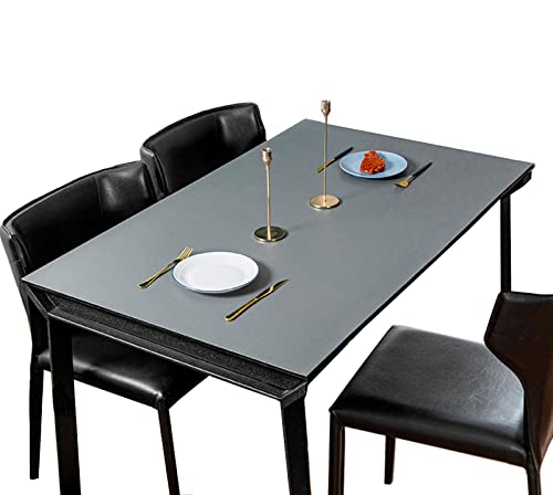 FANIVIN PU Tischdecke Tischmatte Schreibtisch Tischfolie Haushalt Küche Bürobedarf Doppelseitig Tischschutz Matte Wasserdicht Schwarz+Grau 100 * 100cm von FANIVIN