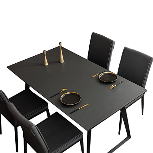 FANIVIN PU Tischdecke Tischmatte Schreibtisch Tischfolie Haushalt Küche Bürobedarf Tischschutz Matte Wasserdicht Multifunctional Dunkel Grau 90 * 180cm von FANIVIN