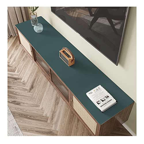 FANIVIN PU Tischdecke Tischmatte Tischfolie Schreibtisch Haushalt Küche Bürobedarf Tischschutz Matte Einseitig Wasserdicht Multifunctional Dunkel Grün 45 * 180cm von FANIVIN