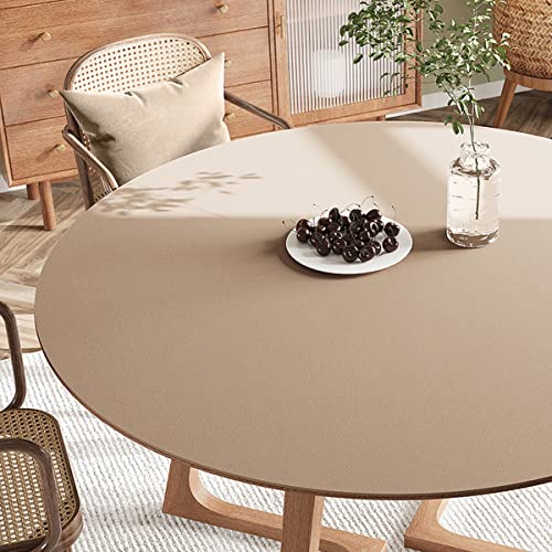 FANIVIN PU Tischdecke Tischmatte Tischfolie Schreibtisch Rund Haushalt Küche Bürobedarf Tischschutz Matte Einseitig Wasserdicht Multifunctional Aprikosenfarbe 60cm von FANIVIN