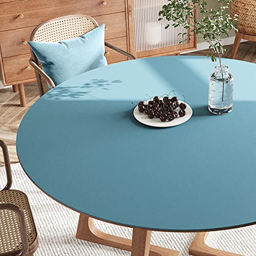 FANIVIN PU Tischdecke Tischmatte Tischfolie Schreibtisch Rund Haushalt Küche Bürobedarf Tischschutz Matte Einseitig Wasserdicht Multifunctional Blau B 50cm von FANIVIN