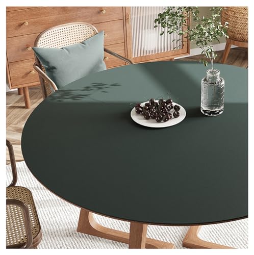 FANIVIN PU Tischdecke Tischmatte Tischfolie Schreibtisch Rund Haushalt Küche Bürobedarf Tischschutz Matte Einseitig Wasserdicht Multifunctional Dunkel Grün 40cm von FANIVIN