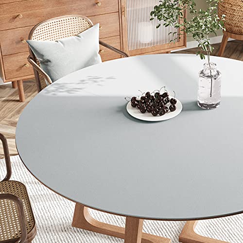 FANIVIN PU Tischdecke Tischmatte Tischfolie Schreibtisch Rund Haushalt Küche Bürobedarf Tischschutz Matte Einseitig Wasserdicht Multifunctional Grau 50cm von FANIVIN