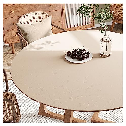 FANIVIN PU Tischdecke Tischmatte Tischfolie Schreibtisch Rund Haushalt Küche Bürobedarf Tischschutz Matte Einseitig Wasserdicht Multifunctional Khaki 40cm von FANIVIN