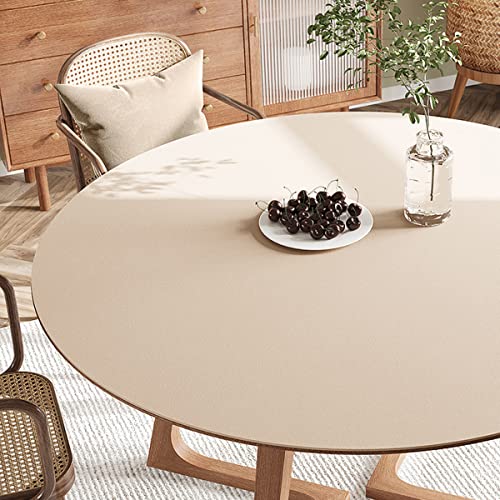 FANIVIN PU Tischdecke Tischmatte Tischfolie Schreibtisch Rund Haushalt Küche Bürobedarf Tischschutz Matte Einseitig Wasserdicht Multifunctional Khaki 50cm von FANIVIN