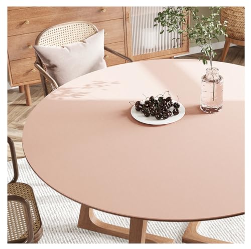 FANIVIN PU Tischdecke Tischmatte Tischfolie Schreibtisch Rund Haushalt Küche Bürobedarf Tischschutz Matte Einseitig Wasserdicht Multifunctional Pink 100cm von FANIVIN