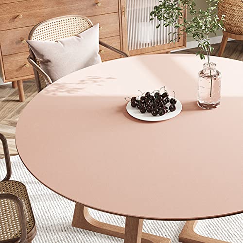 FANIVIN PU Tischdecke Tischmatte Tischfolie Schreibtisch Rund Haushalt Küche Bürobedarf Tischschutz Matte Einseitig Wasserdicht Multifunctional Pink 50cm von FANIVIN