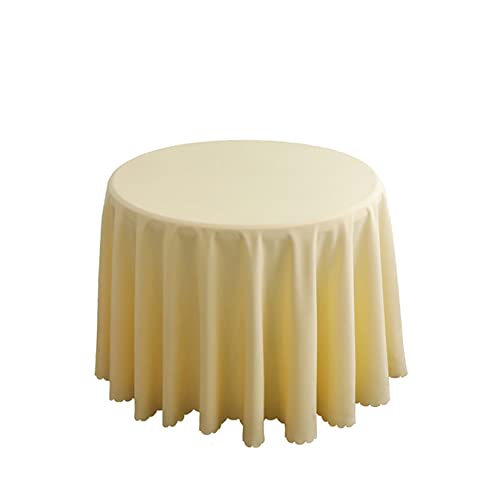 FANIVIN Polyester Tischdecke Tischtuch Tischwäsche Couchtisch Küchentischabdeckung Tafeltuch Rund Einfacher Stil Beige A Durchmesser 180CM von FANIVIN