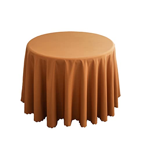 FANIVIN Polyester Tischdecke Tischtuch Tischwäsche Couchtisch Küchentischabdeckung Tafeltuch Rund Einfacher Stil Braun Durchmesser 300CM von FANIVIN