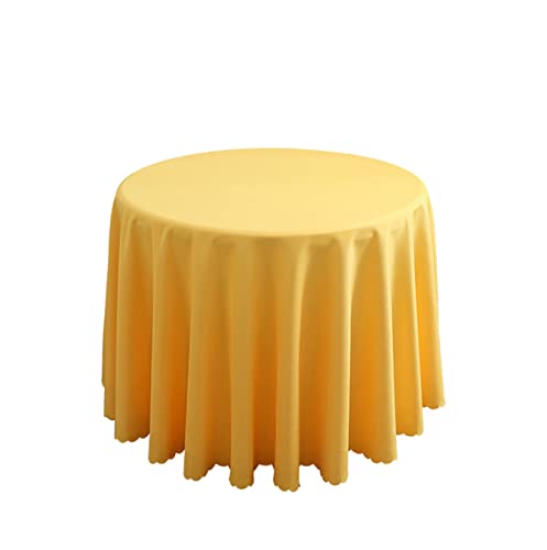 FANIVIN Polyester Tischdecke Tischtuch Tischwäsche Couchtisch Küchentischabdeckung Tafeltuch Rund Einfacher Stil Gelb Durchmesser 160CM von FANIVIN