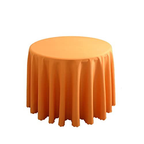 FANIVIN Polyester Tischdecke Tischtuch Tischwäsche Couchtisch Küchentischabdeckung Tafeltuch Rund Einfacher Stil Orange Durchmesser 160CM von FANIVIN