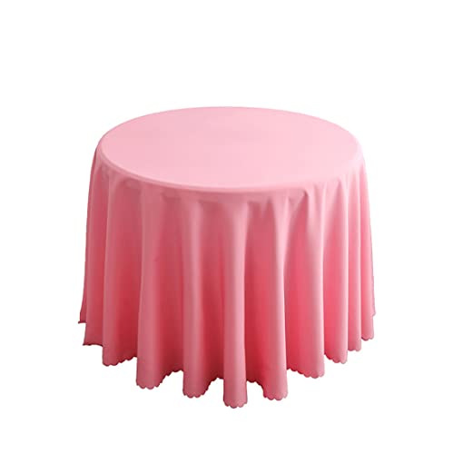 FANIVIN Polyester Tischdecke Tischtuch Tischwäsche Couchtisch Küchentischabdeckung Tafeltuch Rund Einfacher Stil Pink Durchmesser 320CM von FANIVIN