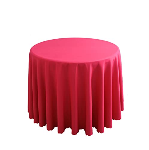 FANIVIN Polyester Tischdecke Tischtuch Tischwäsche Couchtisch Küchentischabdeckung Tafeltuch Rund Einfacher Stil Rose Rot Durchmesser 180CM von FANIVIN