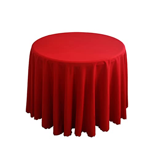 FANIVIN Polyester Tischdecke Tischtuch Tischwäsche Couchtisch Küchentischabdeckung Tafeltuch Rund Einfacher Stil Rot Durchmesser 160CM von FANIVIN