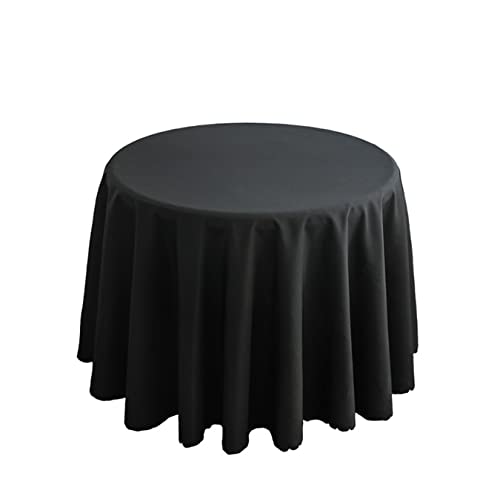 FANIVIN Polyester Tischdecke Tischtuch Tischwäsche Couchtisch Küchentischabdeckung Tafeltuch Rund Einfacher Stil Schwarz Durchmesser 160CM von FANIVIN