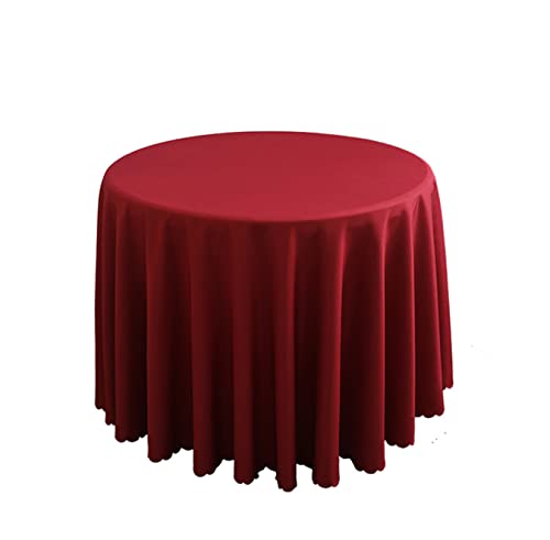 FANIVIN Polyester Tischdecke Tischtuch Tischwäsche Couchtisch Küchentischabdeckung Tafeltuch Rund Einfacher Stil Weinrot Durchmesser 180CM von FANIVIN