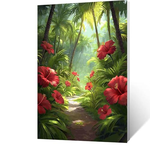 Diamond Painting Erwachsene Blume, 5D Volldiamant Malen Nach Zahlen PflanZen mit Diamond Painting Zubehör, Runde Diamant Strasssteine Bastelset Erwachsene, DIY set für Zimmer Deko 100x150cm Model-930 von FANLIGZU