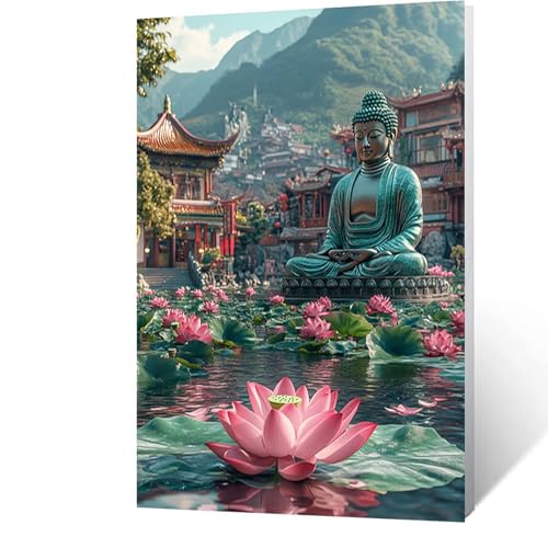 Diamond Painting Erwachsene Landschaft, 5D Volldiamant Malen Nach Zahlen Zen mit Diamond Painting Zubehör, Runde Diamant Strasssteine Bastelset Erwachsene, DIY set für Zimmer Deko 70x95 cm Model-1056 von FANLIGZU