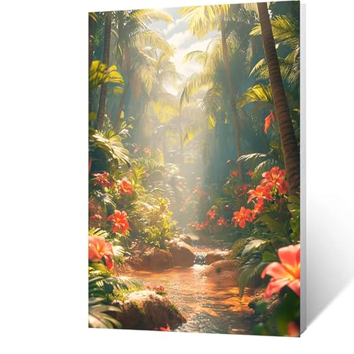 Diamond Painting Erwachsene PflanZen, 5D Volldiamant Malen Nach Zahlen Blume mit Diamond Painting Zubehör, Runde Diamant Strasssteine Bastelset Erwachsene, DIY set für Zimmer Deko 100x135 cm Model-939 von FANLIGZU