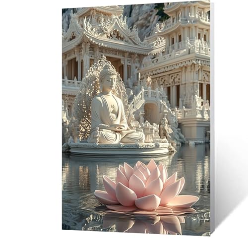 Diamond Painting Erwachsene Zen, 5D Volldiamant Malen Nach Zahlen Blume mit Diamond Painting Zubehör, Runde Diamant Strasssteine Bastelset Erwachsene, DIY set für Deko Wohnzimmer 30 x 40CM Model-1032 von FANLIGZU