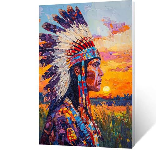 Diamond Painting Erwachsene indisch, 5D Volldiamant Malen Nach Zahlen Mann mit Diamond Painting Zubehör, Runde Diamant Strasssteine Bastelset Erwachsene, DIY set für Deko Wohnzimmer 30x40cm Model-1002 von FANLIGZU