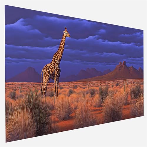 Giraffe Malen Nach Zahlen Erwachsene, Malen Nach Zahlen DIY Handgemalt Ölgemälde Kit für Anfänger und Erwachsene, Paint by Numbers Basteln mit Pinseln Home Wand Dekor, Ohne Rahmen 50x100cm Berg P-2-P von FANLIGZU