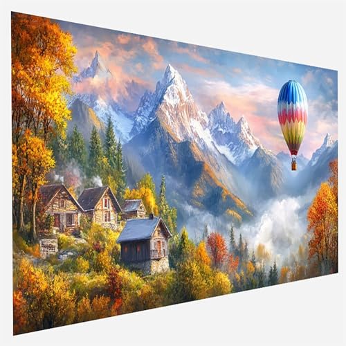 Heißluftballon Malen Nach Zahlen Erwachsene, Malen Nach Zahlen DIY Handgemalt Ölgemälde Kit für Anfänger und Erwachsene, Paint by Numbers Basteln mit Pinseln Home Wand Dekor 100x200cm Landschaft Q-2-4 von FANLIGZU