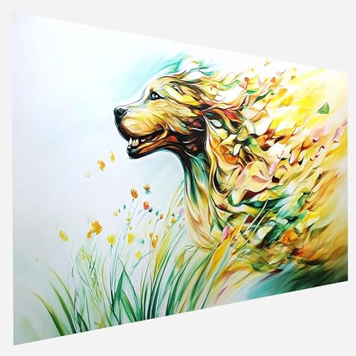 Hund Malen Nach Zahlen Erwachsene, Malen Nach Zahlen DIY Handgemalt Ölgemälde Kit für Anfänger und Erwachsene, Paint by Numbers Basteln mit Pinseln Home Wand Dekor, Ohne Rahmen 50x100cm Anlage D-Q-8 von FANLIGZU