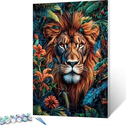 LöWe Malen Nach Zahlen Erwachsene, Malen Nach Zahlen DIY Handgemalt Ölgemälde Kit für Anfänger und Erwachsene, Paint by Numbers Basteln mit Pinseln Home Wand Dekor, Ohne Rahmen 100x135 cm Blume W - 9 von FANLIGZU